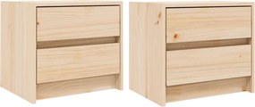 vidaXL 2 db tömör fenyőfa éjjeliszekrény 40x31x35,5 cm