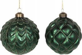 Üveg Karácsonyfa Bombák Zöld 2db 10cm Karácsonyi Ajándék Karácsonyfa Bomba