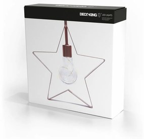 DecoKing karácsonyi lámpa Csillaghal meleg fehér,5 db LED