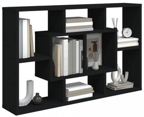 fekete szerelt fa fali polc 85 x 16 x 52,5 cm