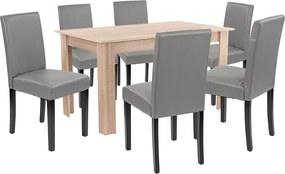 Leon 6+1 étkező garnitúra sonoma tölgy-szürke