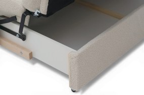 Nubi ágyazható kanapé 3 személyes 140 cm, ágyneműtartós - világos bézs boucle Quelle 03