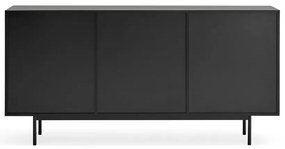 Fekete-natúr színű alacsony komód tölgyfa dekorral 159x80 cm Sierra – Teulat