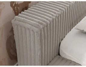 Szürke kárpitozott ágyneműtartós franciaágy ágyráccsal 140x200 cm Cloe – Ropez