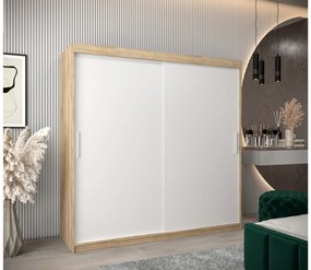 Ruhásszekrény 200 cm Toki (szonoma tölgy + matt fehér). 1064856