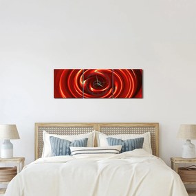 Absztrakt kép - piros spirál (órával) (90x30 cm)