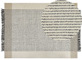 Fekete és bézs gyapjúszőnyeg 160 x 230 cm DIVARLI Beliani