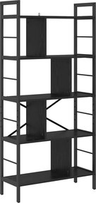 vidaXL Könyvespolc Fekete tölgy 75 x 30 x 156 cm Faanyag