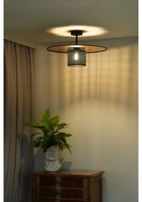 Duolla - Felületre szerelhető csillár TOKYO RATTAN 1xE27/15W/230V átm. 50 cm arany/fekete