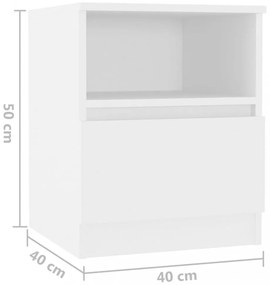 fehér szerelt fa éjjeliszekrény 40 x 40 x 50 cm