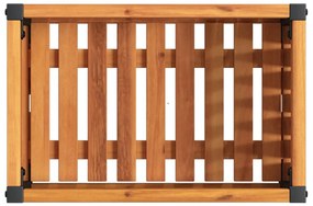 tömör akácfa és acél kerti virágtartó 45 x 30 x 27,5 cm