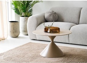 Bézs kerek dohányzóasztal kerámia asztallappal ø 70 cm Annecy – House Nordic