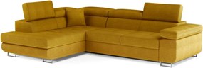 Sárga kinyitható-tárolóhelyes sarokkanapé (bal oldali-L alakú) Anton – ELTAP