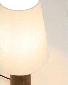 Fehér-sötét natúr színű asztali lámpa textil búrával (magasság 49,5 cm) Marga – Kave Home