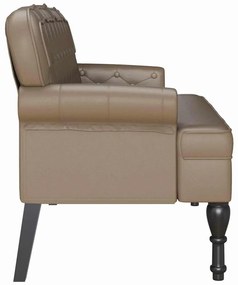 vidaXL Chesterfield Pad Cappuccino 119.5 x 64.5 x 75 cm Műbőr