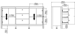 Fekete alacsony komód 152x80 cm Madrid – Tvilum