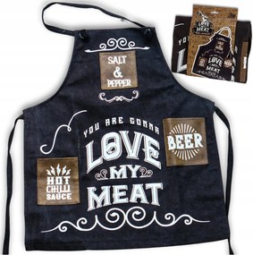 Szakács Kötény Love My Meat Tökéletes Ajándék Apának Vagy Férjnek
