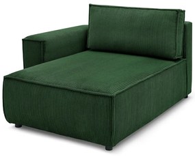 Zöld kordbársony kanapé modul (bal oldali) Nihad modular – Bobochic Paris