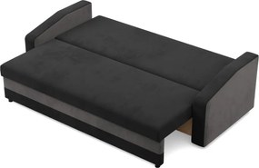 Hewlet kanapéágy, szövet anyag, hab töltet, fekete - szürke