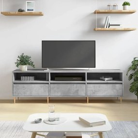 Betonszürke szerelt fa TV-szekrény 150x30x44,5 cm