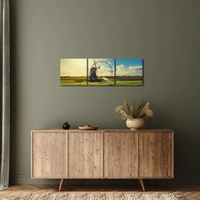 Kép - Szélmalom (órával) (90x30 cm)