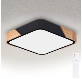 Brilagi - Fényerőszabályozható LED lámpatest PILANA LED/48W/230V tölgy/fekete 42x42 cm + távirányító