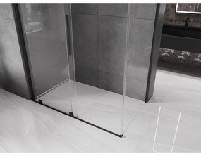 Mexen Velar, zuhanykabin tolóajtóval 150 (ajtó) x 90 (fal) cm, 8mm átlátszó üveg, fekete matt, 871-150-090-01-70