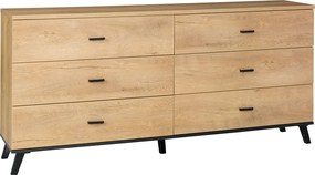 Komód, tölgyfa lefkas/fekete, SIRAN TYP 5