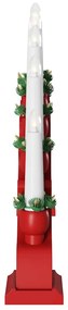Karácsonyi gyertyatartó ív 10 LED gyertyával Piros