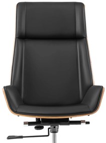 Fekete Eco-bőr Irodai Forgószék WOODY