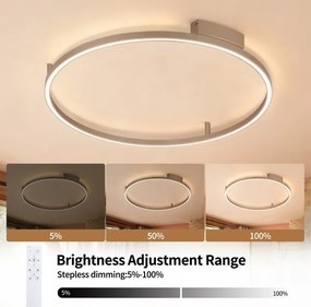 Brilagi - PORTOFINO LED dimmelhető lámpatest, 60W/230V, átmérő 80 cm, bézs + távirányító