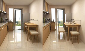 Étkezőgarnitúra(Kihúzható asztal, szék) (6 db) Vina Mini 03 0900 - Tölgy, Stone