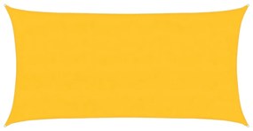 sárga négyszögletű HDPE napvitorla 160 g/m² 4x7 m