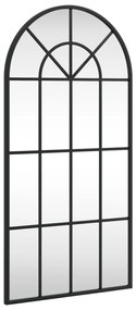 fekete ívelt vas fali tükör 40 x 80 cm