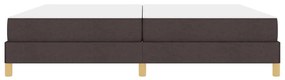 Boxrugós ágy Barna 200 x 200 cm Textil és mérnöki fa