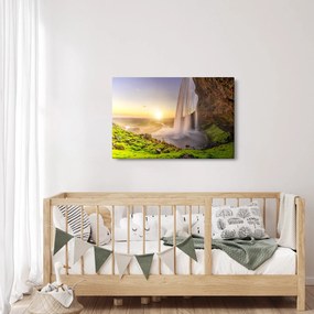 Kép - Seljalandsfoss a barlang mögül (90x60 cm)