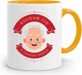 Sárga Bögre Nagypapának Teljes Szívemből Szeretlek fényképes nyomattal