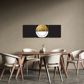Kép - Absztrakció arany és fekete N⁰1 (órával) (90x30 cm)