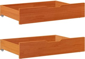 vidaXL 2 db viaszbarna tömör fenyőfa ágy alatti fiók 85 x 55 x 17 cm