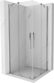Mexen Velar Duo, zuhanykabin tolóajtóval 90 (ajtó) x 90 (ajtó) cm, 8mm átlátszó üveg, króm profil, 871-090-090-02-01