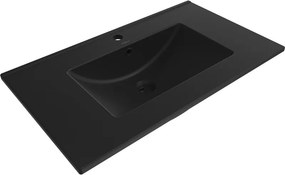 Mexen Atena 81 x 46 cm-es, munkalapba süllyesztett mosdókagyló, fekete matt - 25018070