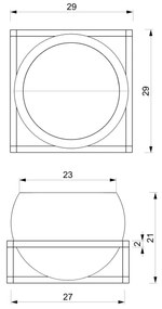 Fali virágtartó 27x29 cm arany színben