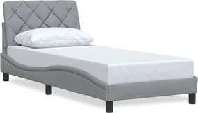 vidaXL világosszürke szövet ágykeret matrac nélkül 90x200 cm
