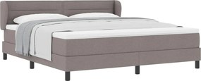 vidaXL Boxrugós ágy matracmal fejtámlával Tópszínű 180 x 200 cm szövet
