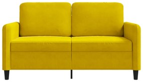 vidaXL kétszemélyes sárga bársony kanapé 120 cm