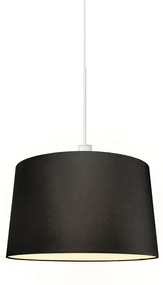 Modern függesztett lámpa fehér, 45 cm fekete árnyalattal - Combi 1