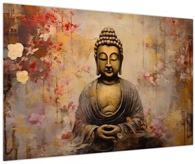 Kép - Buddha, festészet (90x60 cm)