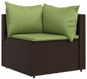 4 részes barna polyrattan kerti ülőgarnitúra párnákkal