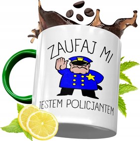 Zöld Bögre Rendőrnek Tökéletes Ajándék fényképes nyomtatással