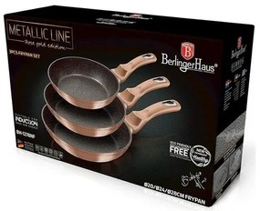 Berlinger Haus Rosegold Metallic Line 3 db-os serpenyő készlet